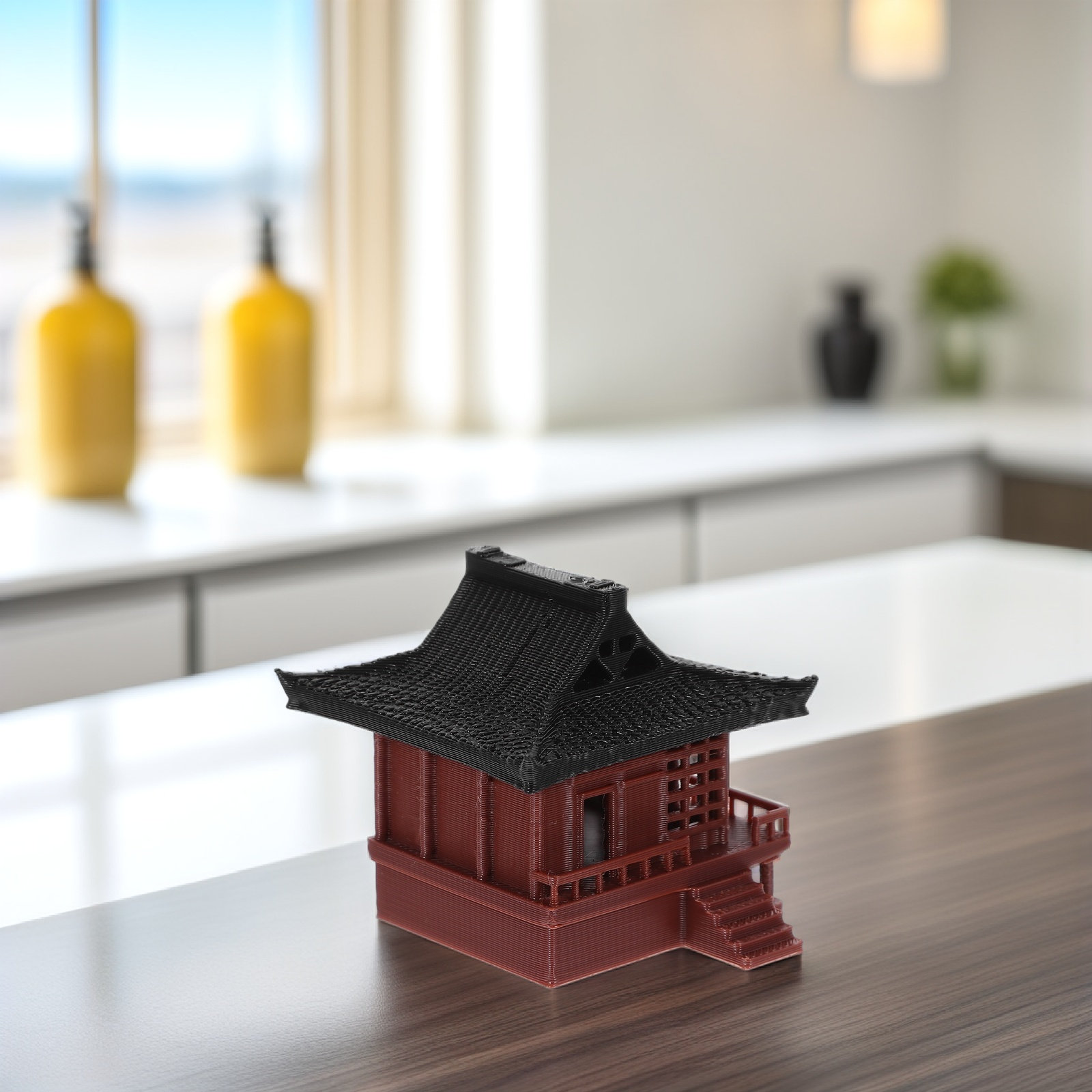 Bonsai Garden With Sand - Ornamento in Miniatura Stile Cinese per